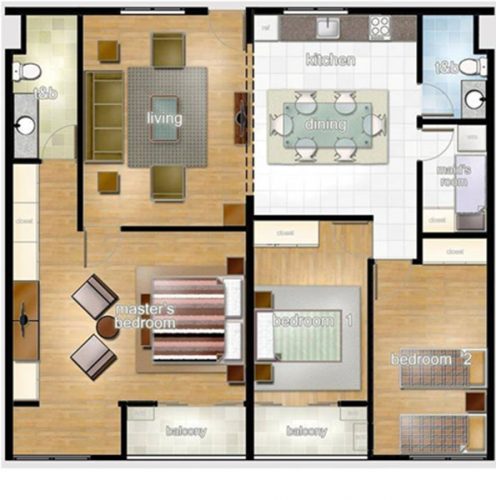 3 bedroom floor plan
