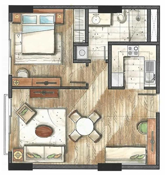 1 bedroom floor plan 