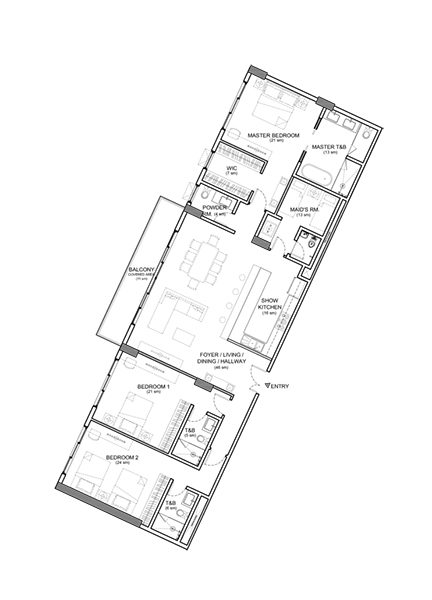 3 bedroom floor plan 