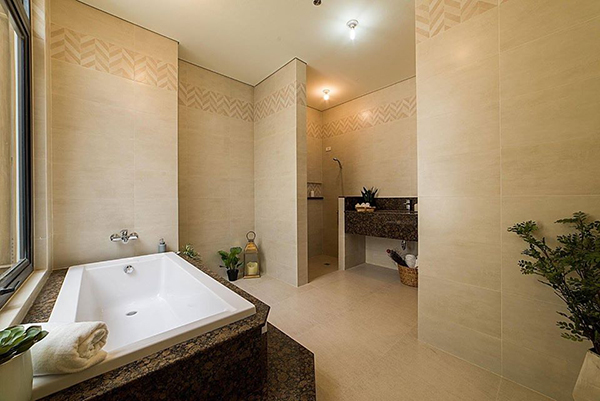 spacious toilet and bath in the master's bedroom