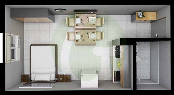 28 sqm studio condominium floor plan
