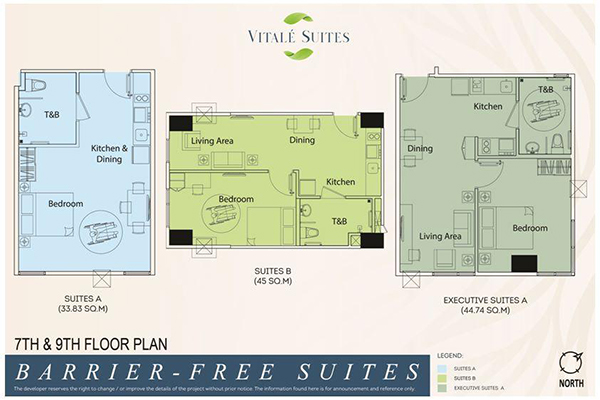 barrier-free suites typical floor plans