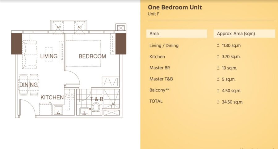 1 bedroom floor plan, azalea place cebu