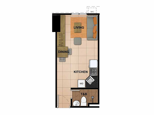 studio residential condominium floor plan