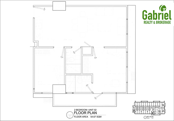 35 sqm 2-BEDROOM floor plan