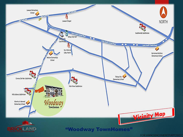 vicinity map of woodway townhouses talisay