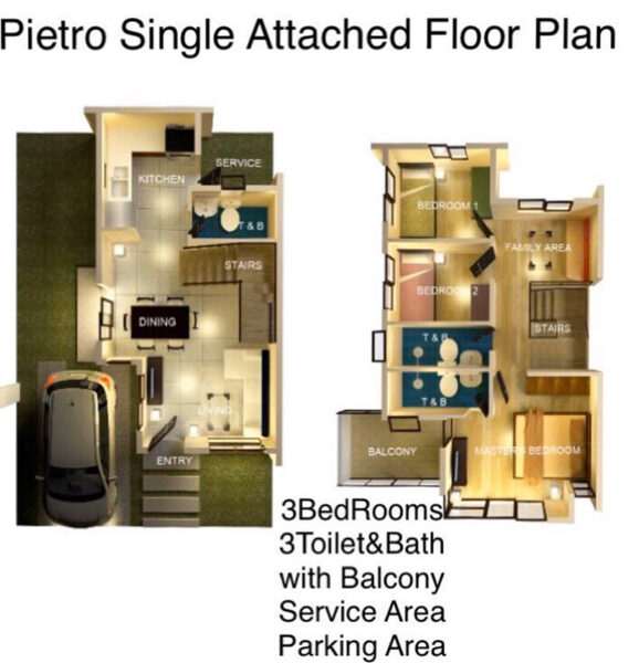single attached floor plan, st. francis hills consolacion