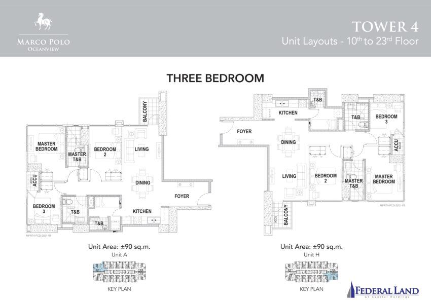 3 bedroom floor plan, marco polo oceanview tower 4