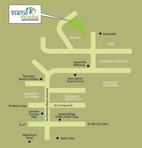 vicinity map of Vista Verde Residential Estates