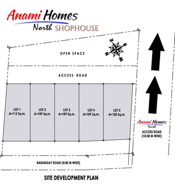 site development plan of anami homes north shophouse