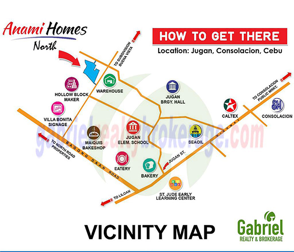 vicinity map of anami homes north shophouse