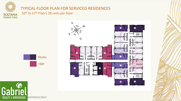 typical floor plan for serviced residences