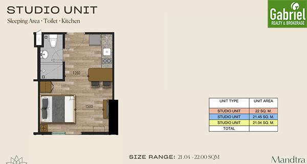 studio floor plan, mandtra residences