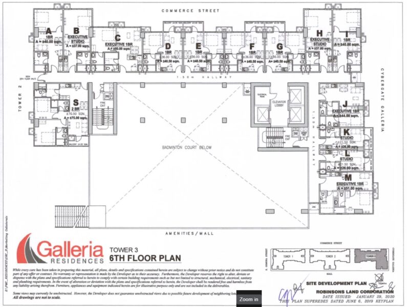 galleria residences floor plan