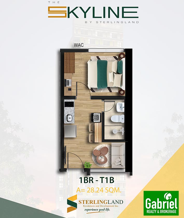 1 bedroom unit lay out, skyline residences