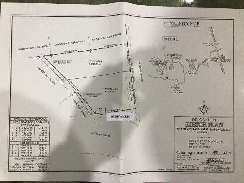 sketch plan of the lot for sale in cebu city