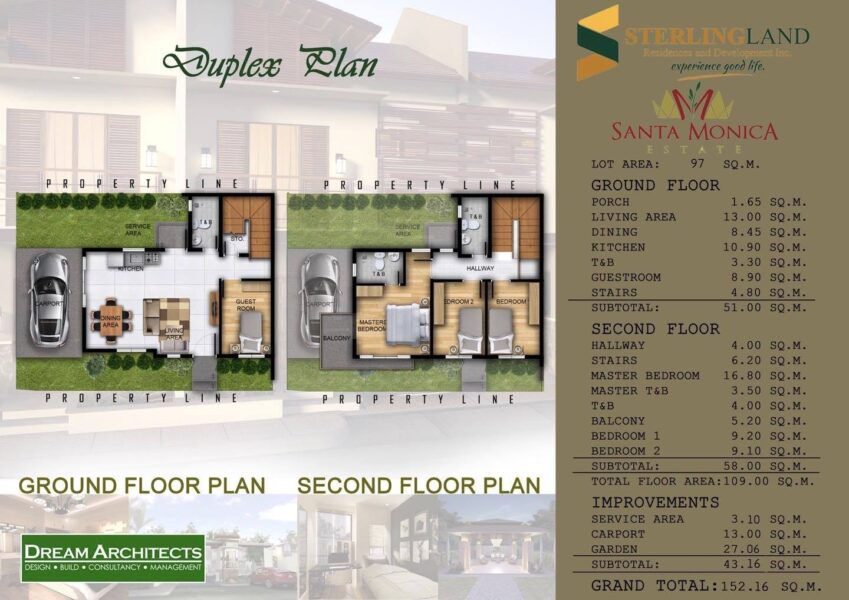 duplex floor plan, santa monica estate
