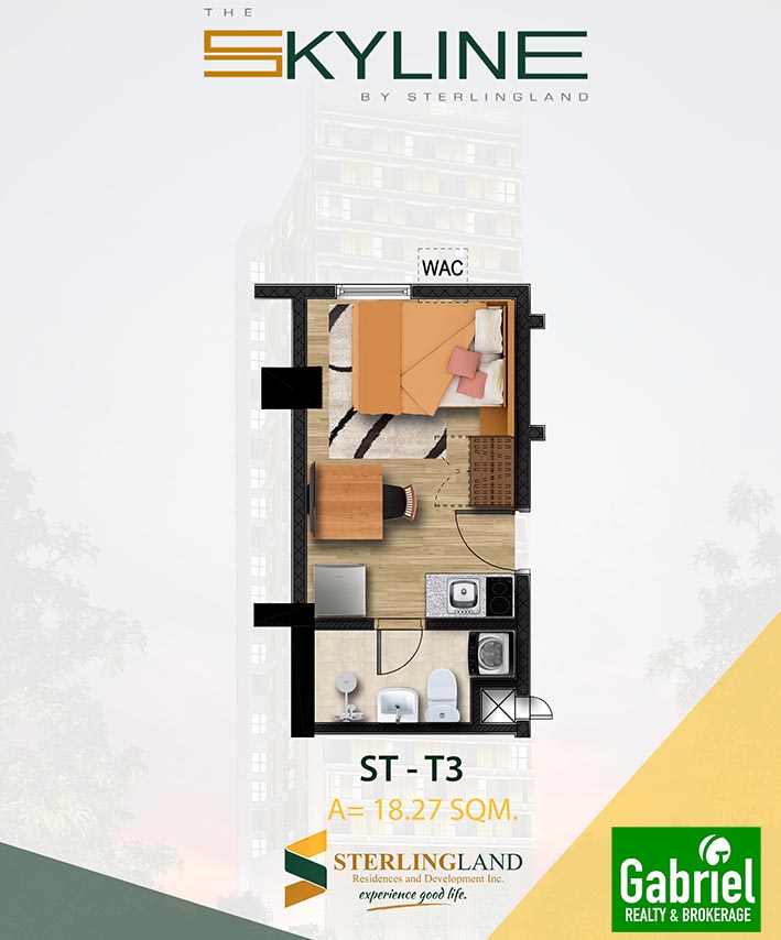 studio unit lay out, skyline residences