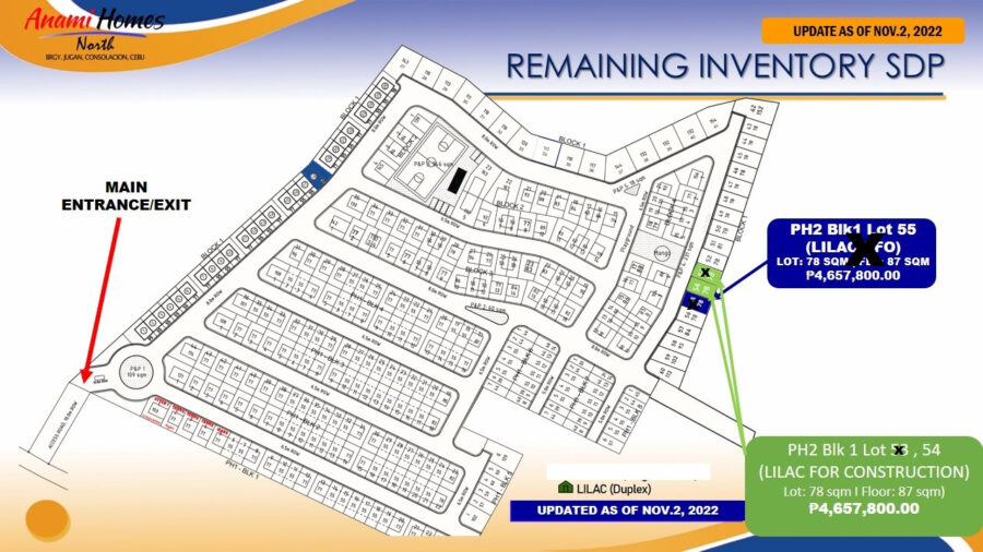 ANAMI HOMES NORTH, updated inventory map 