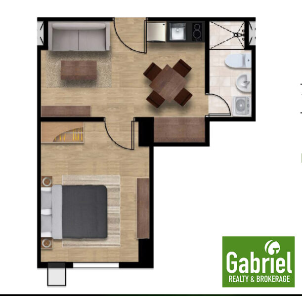 1 bedroom floor plan, balai by be residences cordova