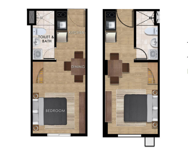 studio floor plan, balai by be residences cordova