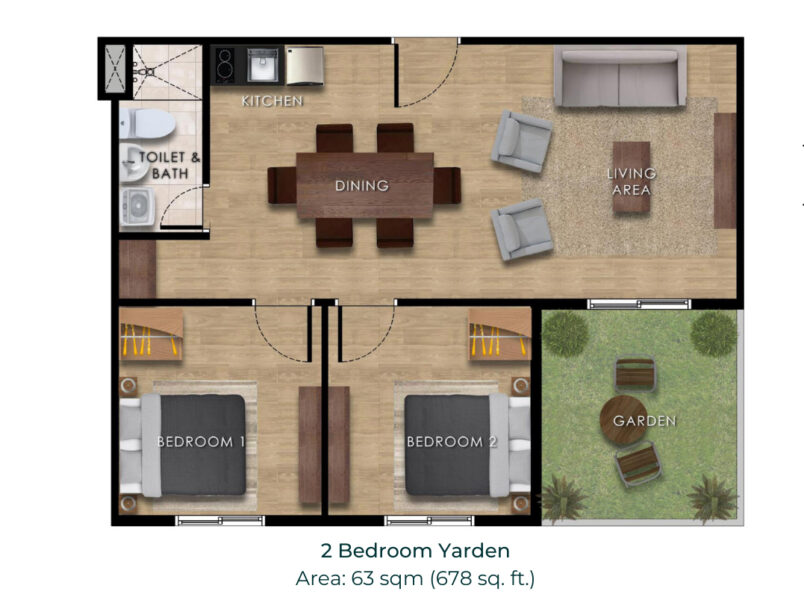 2 bedroom yarden floor plan, balai cordova