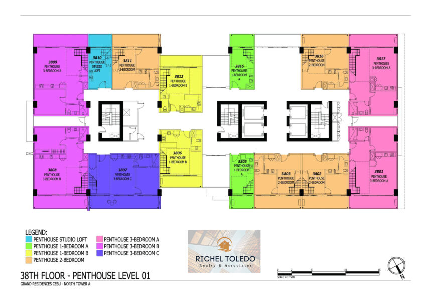 penthouse floor plan, grand residences condominium