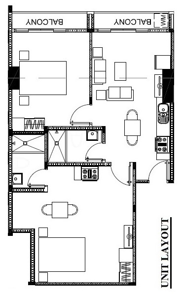 2bedroom floor plan, trillium residences
