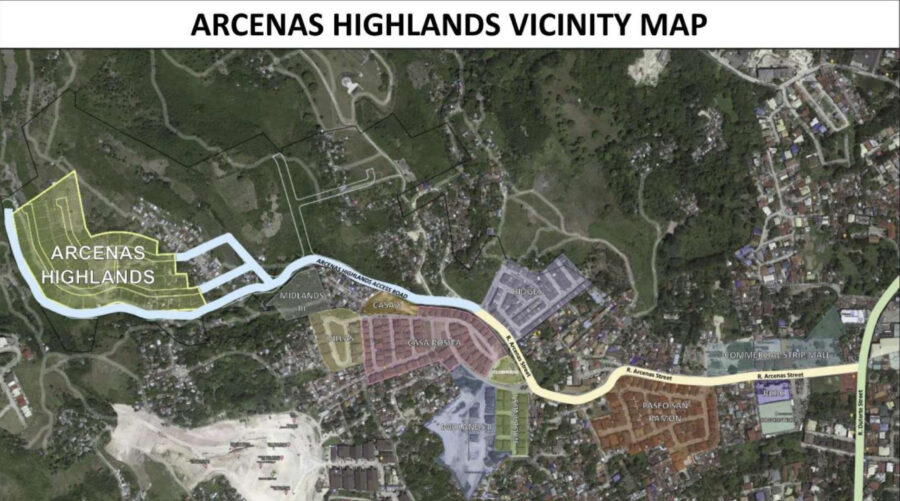 arcenas highlands vicinity map