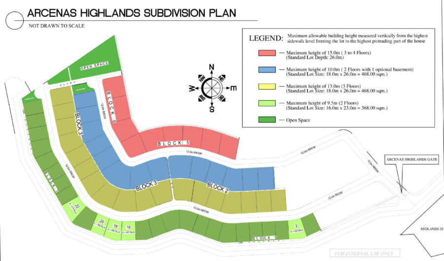 arcenas highlands subdivision plan, lot for sale in cebu city