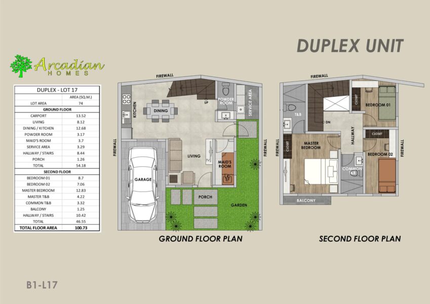 arcadian homes duplex house floor plan