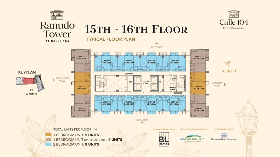 15th floor building floor plan, ranudo tower at calle 104