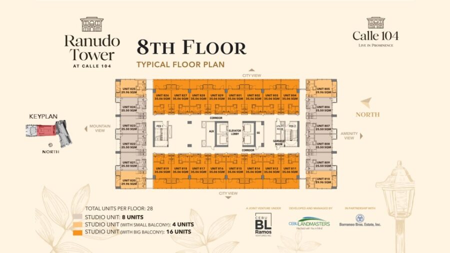 8th floor building floor plan, ranudo tower at calle 104