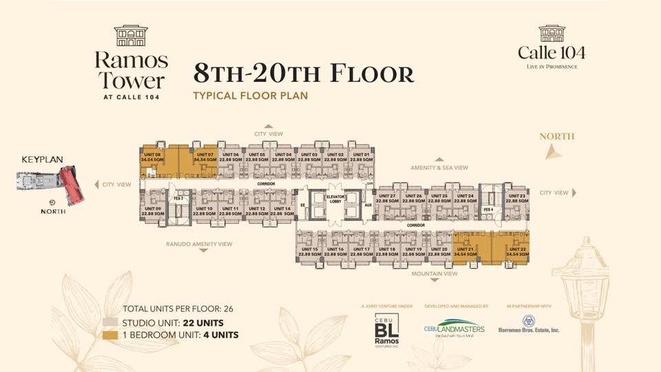 building floor plan, ramos tower at called 104