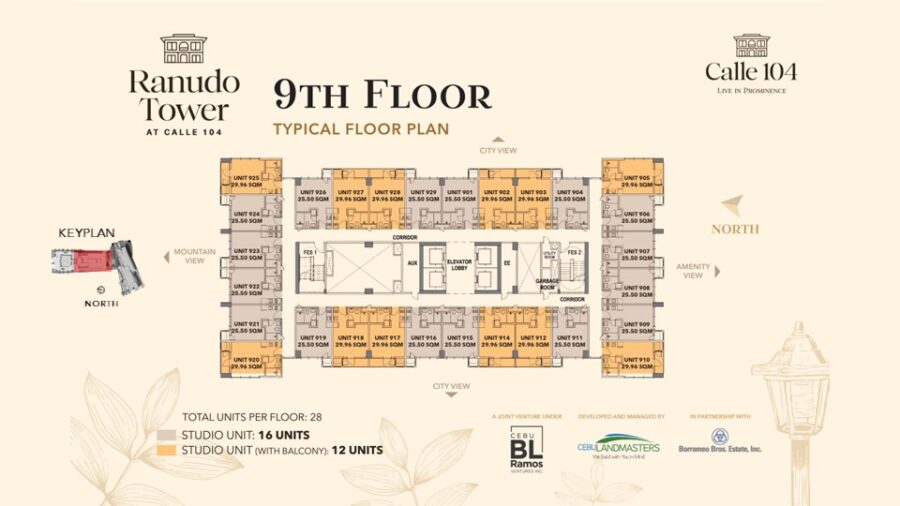 9th floor building floor plan, ranudo tower at calle 104