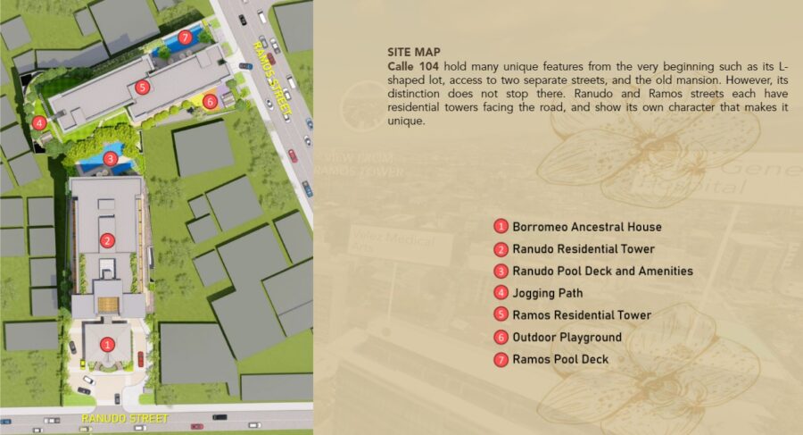 site map, calle 104