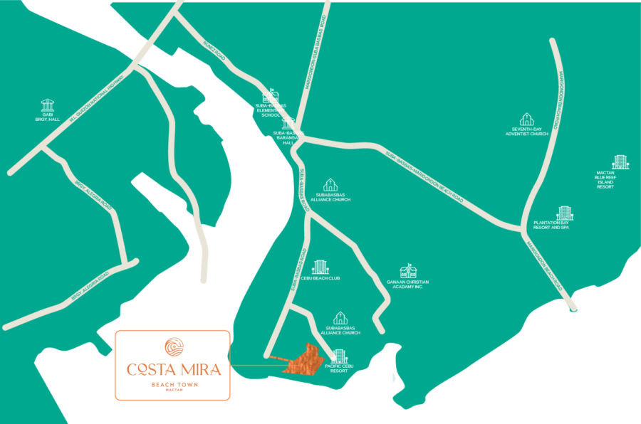 costa mira beach front location, vicinity map of costa mira beach front