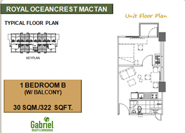 1bedroom with balcony for sale in royal oceancrest mactan