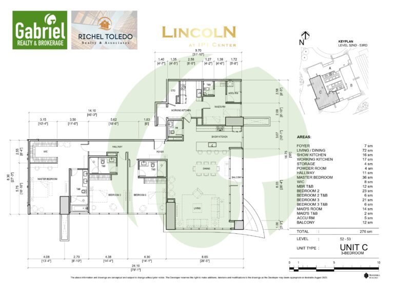 The Lincoln Towers 3 Bedroom Semi-Penthouse Unit 
